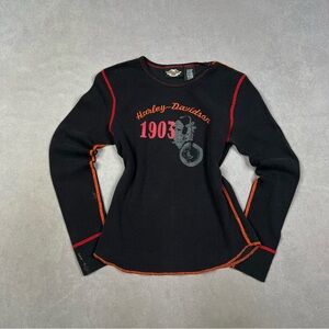 Harley-Davidson Black and Red Graphic Long Sleeve